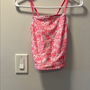 Pink Floral Print swimming suit two piece